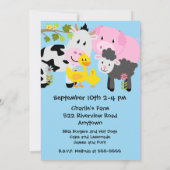 Boerderijdieren Varkenseend Koe Hooischuur Verjaar Kaart (Achterkant)