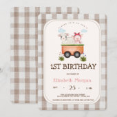 Boerderijdieren Varkensschapen Gingham Kaart (Voorkant / Achterkant)