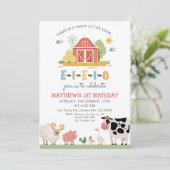 Boerderijdieren Verjaardag Barnyard Moderne uitnod Kaart (Staand voorkant)
