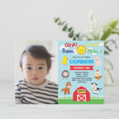 Boerderijdieren Verjaardag Barnyard Petting Zoo Fo Kaart (Staand voorkant)