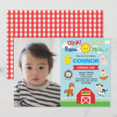 Boerderijdieren Verjaardag Barnyard Petting Zoo Fo Kaart (Voorkant / Achterkant)