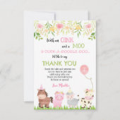 Boerderijdieren Verjaardag Bedankkaartjes Kaart (Voorkant)