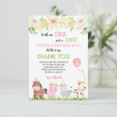 Boerderijdieren Verjaardag Bedankt Kaarten (Staand voorkant)