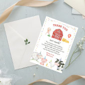 Boerderijdieren Verjaardag Dank u kaart