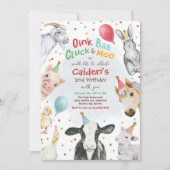 Boerderijdieren Verjaardag Jongen Barnyard Verjaar Kaart (Voorkant)