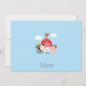 Boerderijdieren Verjaardag Uitnodigingen - Boy Bar (Achterkant)