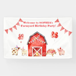 Boerderijdieren Verjaardag Welkomstbanner | Bewerk Spandoek