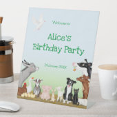 Boerderijdieren verjaardagsfeest welkomst sokkel b reclamebord met voetstuk (Insitu)