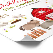 Boerderijdieren Verjaardagsfeest Welkomstbord Poster (Hoek)