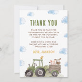 Boerderijdieren Verjaardagsfeestje Bedankkaart (Voorkant)