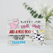 Boerderijdieren Verjaardagsfeestje Dank u nota Kaart (Staand voorkant)