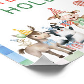 Boerderijdieren Verjaardagsfeestje Watering Hole Poster (Hoek)