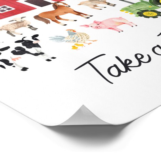 Boerderijdieren Verjaardagsgunsten teken Poster (Hoek)