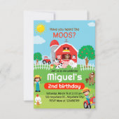 Boerderijdieren Verjaardagsuitnodiging, Barnyard P Kaart (Voorkant)