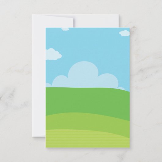 Boerderijdieren Verjaardagsuitnodiging, Barnyard P Kaart (Achterkant)