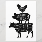 Boerderijdieren Vleesportie Keukenteken (Voorkant)