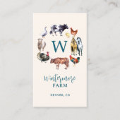 Boerderijdieren waterverf boerderij bedrijf visitekaartje (Voorkant)