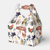 Boerderijdieren waterverf boerderij zakelijk ivoor bedankdoosjes (Achterkant)