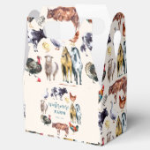 Boerderijdieren waterverf boerderij zakelijk ivoor bedankdoosjes (Geopend)