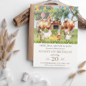 Boerderijdieren Waterverf Verjaardagsfeest Kaart