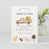 Boerderijdieren Waterverf Verjaardagsfeestuitnodig Kaart (Staand voorkant)