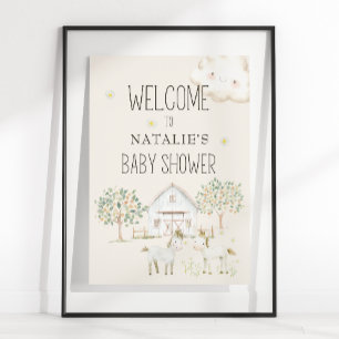 Boerderijdieren Weide Vrienden Baby Shower Bord Poster