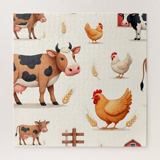 Boerderijdierenschuurpatroon Legpuzzel (Verticaal)