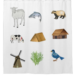 Boerderijen douchegordijn