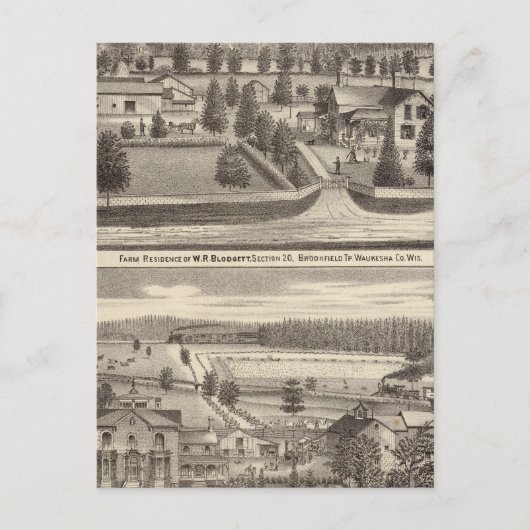 Boerderijen en ingezetenschap van WR Blodgett & GC Briefkaart (Voorkant)