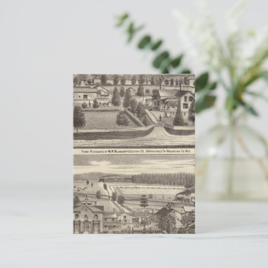 Boerderijen en ingezetenschap van WR Blodgett & GC Briefkaart (Staand voorkant)