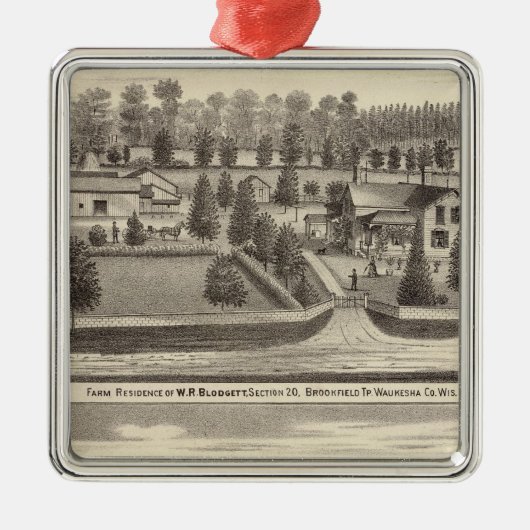 Boerderijen en ingezetenschap van WR Blodgett & GC Metalen Ornament (Voorkant)