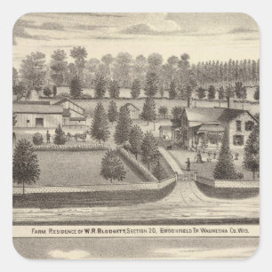 Boerderijen en ingezetenschap van WR Blodgett & GC Vierkante Sticker