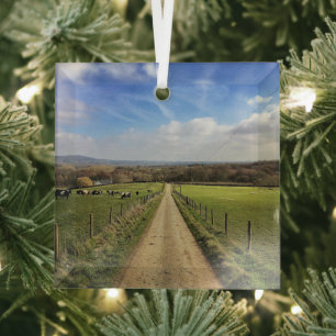 Boerderijen   Engelstalige landweg Glas Ornament