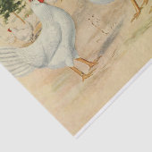 Boerderijen hanen Single Comb White Leghorns Tissuepapier (Detail)