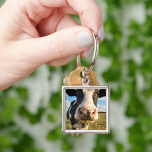 Boerderijen Holstein Koe Kauwing Sleutelhanger