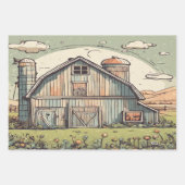 Boerderijen huis waterverf inpakpapier vellen (Voorkant)