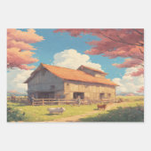 Boerderijen huis waterverf inpakpapier vellen (Voorkant 2)