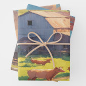 Boerderijen huis waterverf inpakpapier vellen (In situ)