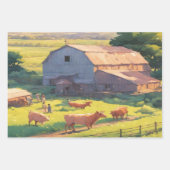 Boerderijen huis waterverf inpakpapier vellen (Voorkant)