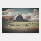 Boerderijen huis waterverf inpakpapier vellen (Voorkant)