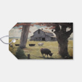 Boerderijen huis waterverf inpakpapier vellen cadeaulabel (Achterkant Horizontaal)