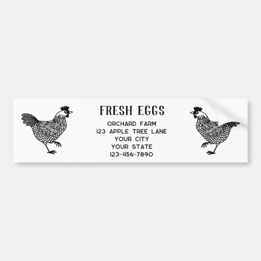 Boerderijen kippen bumpersticker (Voorkant)