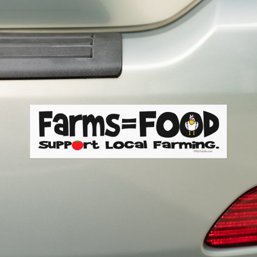 Boerderijen = Levensmiddelen Bumpersticker (Op auto)