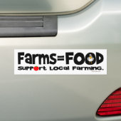 Boerderijen = Levensmiddelen Bumpersticker (Op auto)