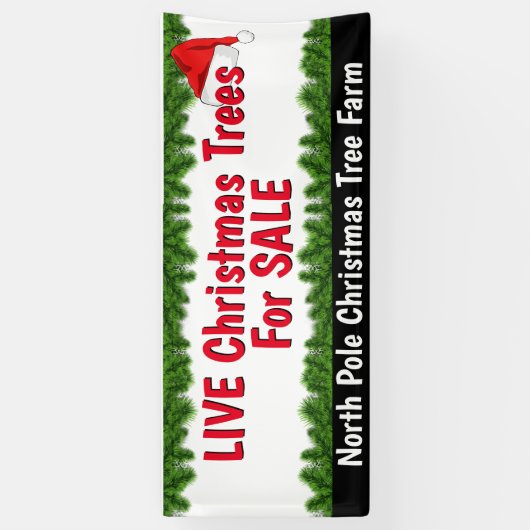 Boerderijen met live kerstbomen verkopen spandoek (Verticaal)