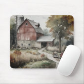 Boerderijen Muismat met rode schuur (Met muis)
