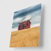 Boerderijen | Oude Rode Barn Vierkante Klok (Hoek)