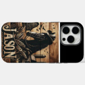 Boerderijen paard met een cowboy Pet Case-Mate iPhone Case (Achterkant (horizontaal))