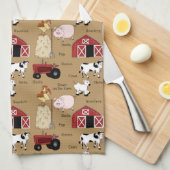 Boerderijen patroon keukenhanddoeken (Quarter Fold)