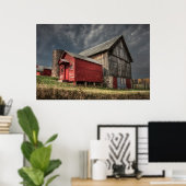 Boerderijen | Rode wooden Barn in het Poster Michi (Thuiskantoor)